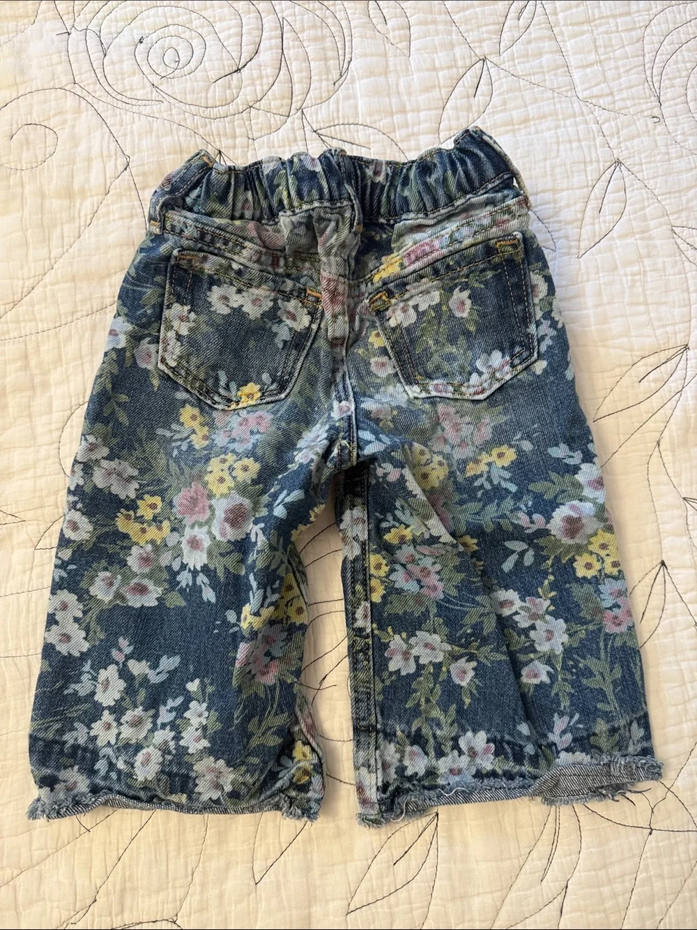 GAP Baby Girls Floral Denim Pull-On Jeans with Flowers 12-18M